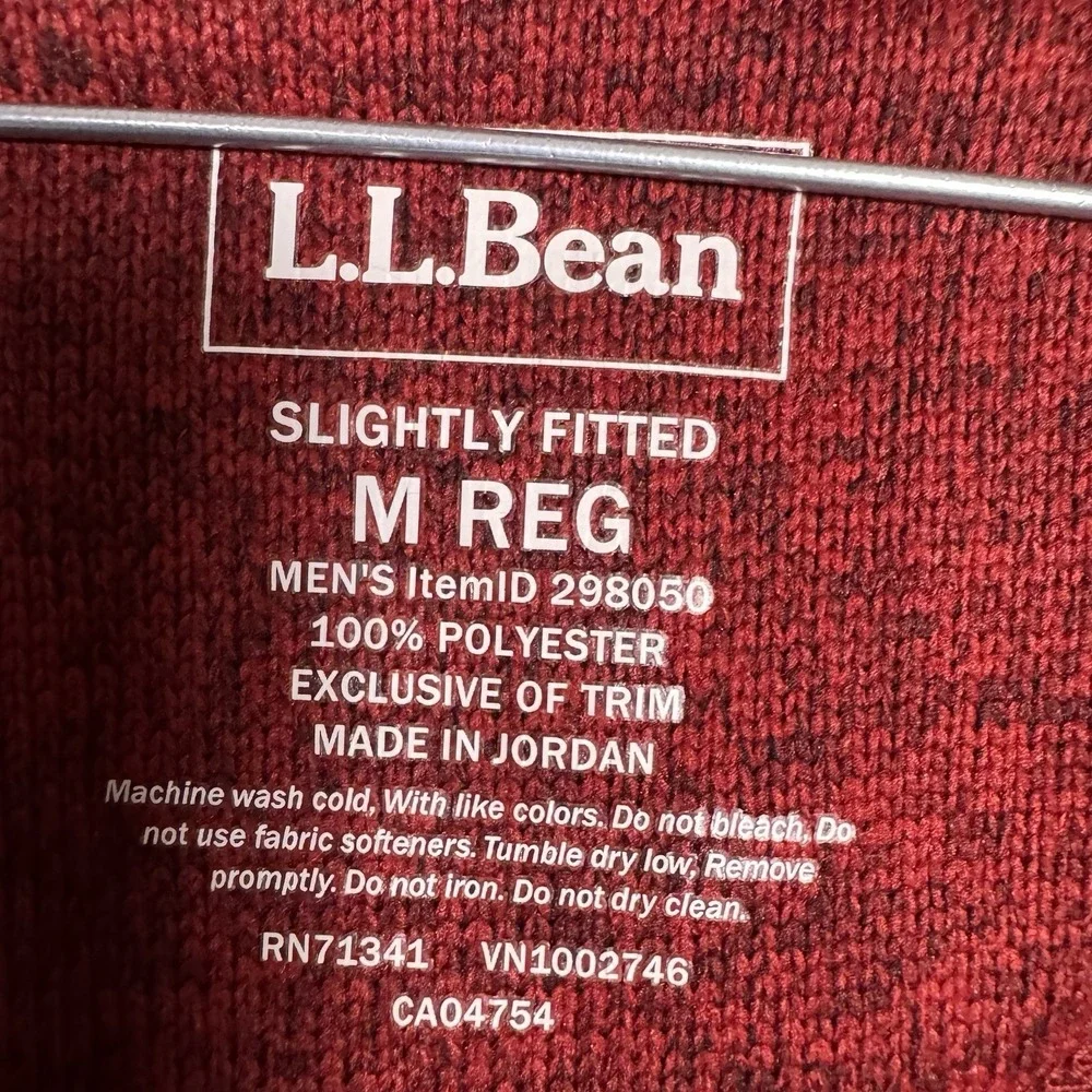 LL Bean Jacket Mens M Reg Sweater Fleece Snap T Pullover Slightly Fitted 298050